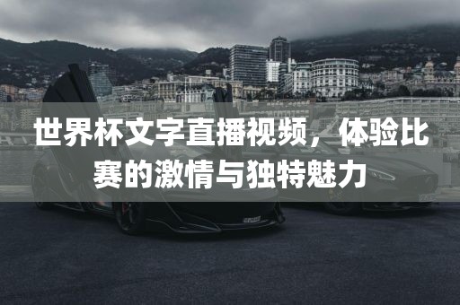 世界杯文字直播视频，体验比赛的激情与独特魅力