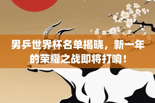 男乒世界杯名单揭晓，新一年的荣耀之战即将打响！