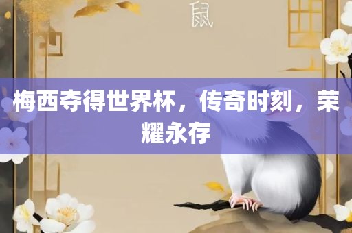 梅西夺得世界杯，传奇时刻，荣耀永存