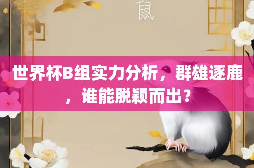世界杯B组实力分析，群雄逐鹿，谁能脱颖而出？