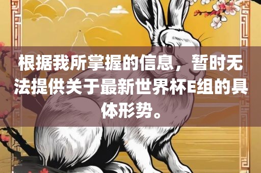根据我所掌握的信息，暂时无法提供关于最新世界杯E组的具体形势。