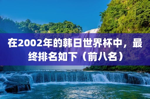 在2002年的韩日世界杯中，最终排名如下（前八名）