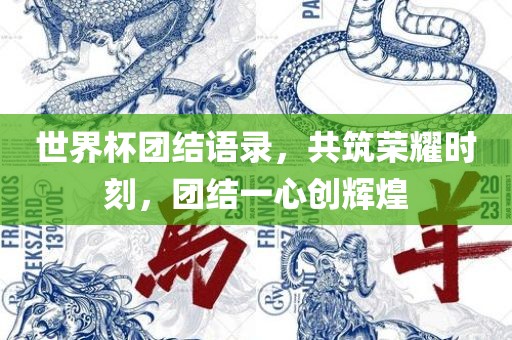 世界杯团结语录，共筑荣耀时刻，团结一心创辉煌