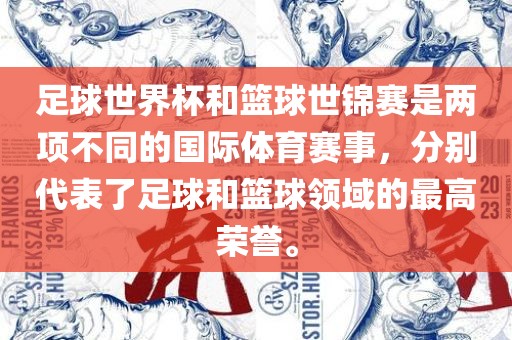 足球世界杯和篮球世锦赛是两项不同的国际体育赛事，分别代表了足球和篮球领域的最高荣誉。