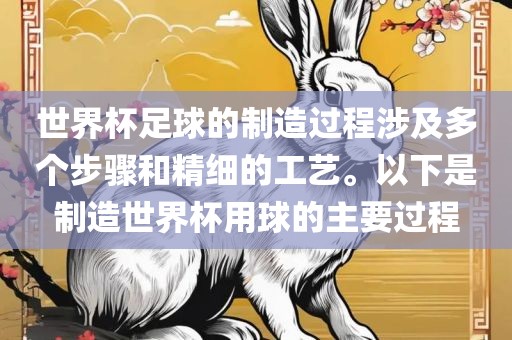 世界杯足球的制造过程涉及多个步骤和精细的工艺。以下是制造世界杯用球的主要过程