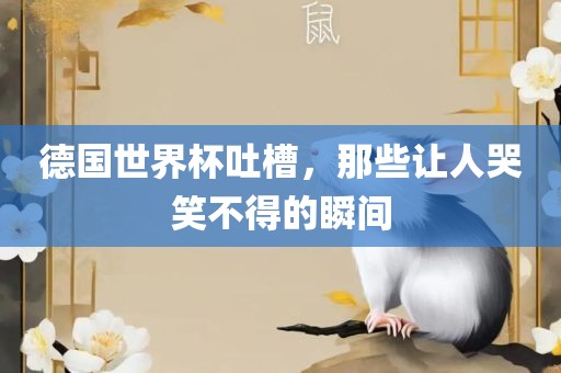 德国世界杯吐槽，那些让人哭笑不得的瞬间