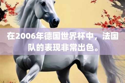 在2006年德国世界杯中，法国队的表现非常出色。
