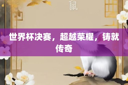 世界杯决赛，超越荣耀，铸就传奇