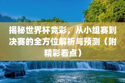 揭秘世界杯竞彩，从小组赛到决赛的全方位解析与预测（附精彩看点）