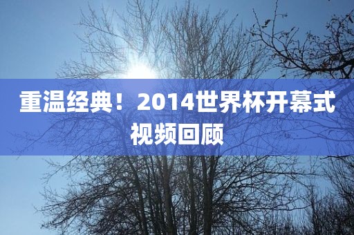 重温经典！2014世界杯开幕式视频回顾
