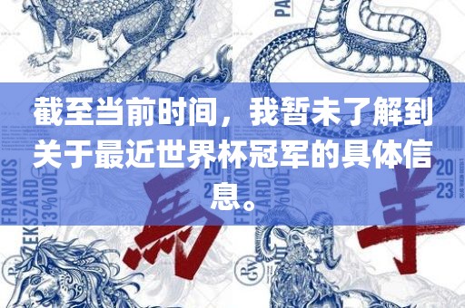 截至当前时间，我暂未了解到关于最近世界杯冠军的具体信息。