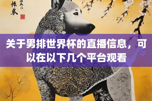 关于男排世界杯的直播信息，可以在以下几个平台观看