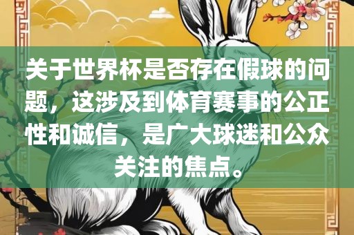 关于世界杯是否存在假球的问题，这涉及到体育赛事的公正性和诚信，是广大球迷和公众关注的焦点。眉山市正发家政服务有限公司