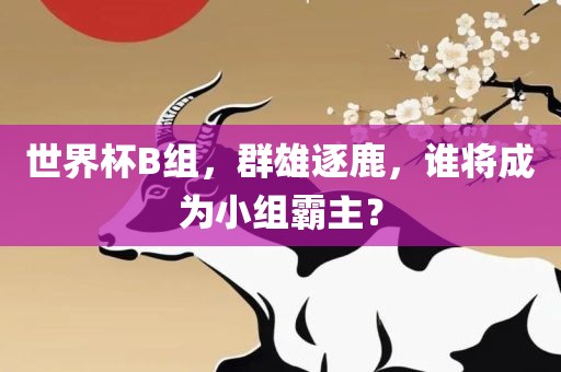 世界杯B组，群雄逐鹿，谁将成为小组霸主？