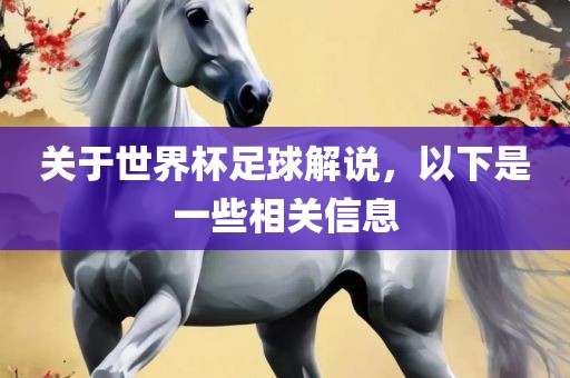 关于世界杯足球解说，以下是一些相关信息