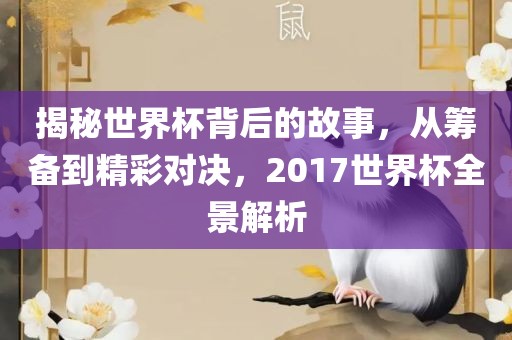 揭秘世界杯背后的故事，从筹备到精彩对决，2017世界杯全景解析