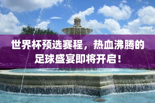 世界杯预选赛程，热眉山市正发家政服务有限公司血沸腾的足球盛宴即将开启！
