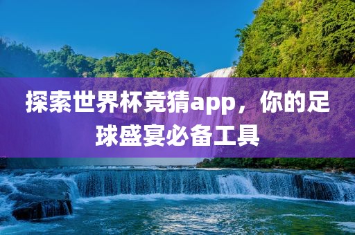 探索世界杯竞猜app，你的足球盛宴必备工具眉山市正发家政服务有限公司