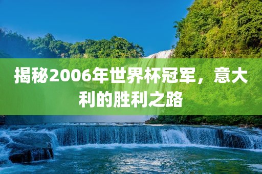 揭秘2006年世界杯冠军，意大利的胜利之路