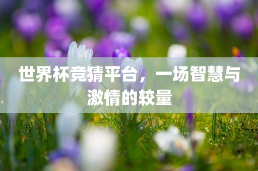 世界杯竞猜平台，一场智慧与激情的较量