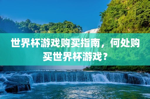 世界杯游戏购买指南，何处购买世界杯游戏？