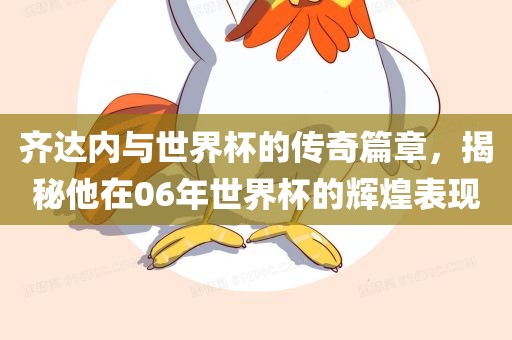 齐达内与世界杯的传奇篇章，揭秘他在06年世界杯的辉煌表现