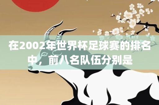 在2002年世界杯足球赛的排名中，前八名队伍分别是眉山市正发家政服务有限公司