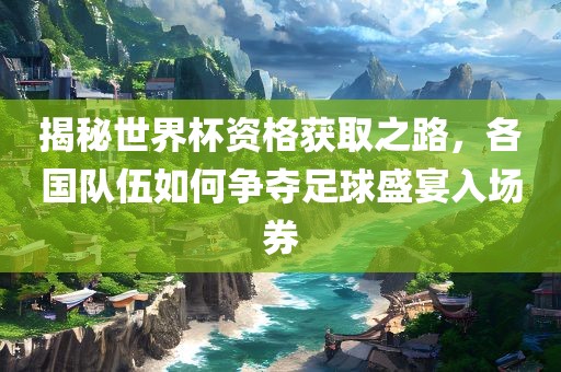 揭秘世界杯资格获取之路，各国队伍如何争夺足球盛宴入场券眉山市正发家政服务有限公司