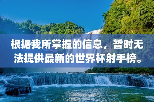根据我所掌握的信息，暂时无法提供最新的世界杯射手榜。