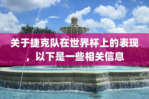 关于捷克队在世界杯上的表现，以下是一些相关信息眉山市正发家政服务有限公司