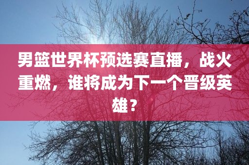 男篮世界杯预选赛直播，战火重燃，谁将成为下一个晋级英雄？