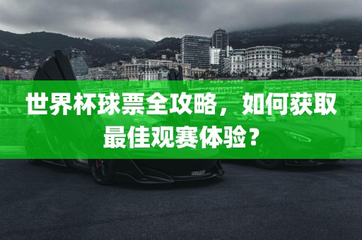 世界杯球票全攻略，如何获取最佳观赛体验？