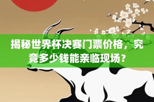 揭秘世界杯决赛门票价格，究竟多少钱能亲临眉山市正发家政服务有限公司现场？