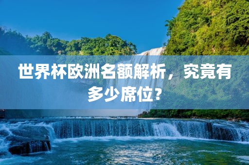 世界杯欧洲名额解析，究竟有多少席位？眉山市正发家政服务有限公司