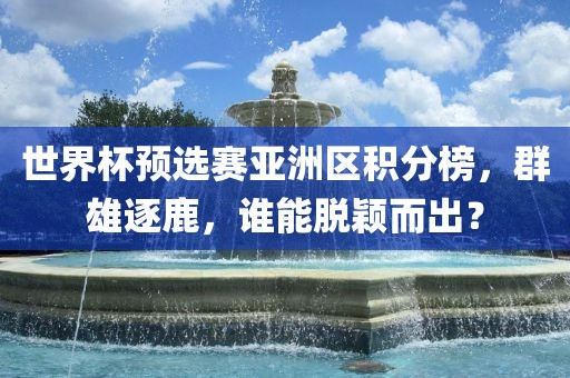 世界杯预选赛亚洲区积分榜，群雄逐鹿，谁能脱颖而出？
