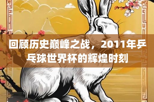回顾历史巅峰之战，2011年乒乓球世界杯的辉煌时刻
