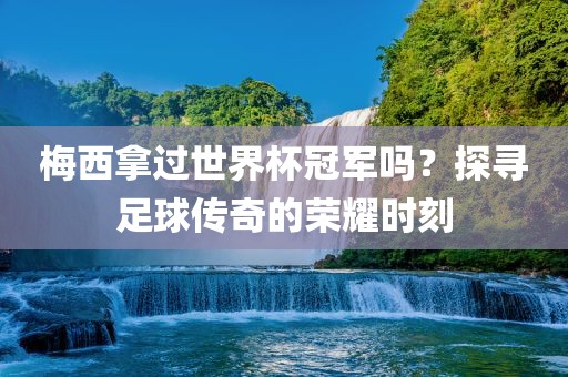 梅西拿过世界杯冠军吗？探寻足球传奇的荣耀时刻眉山市正发家政服务有限公司