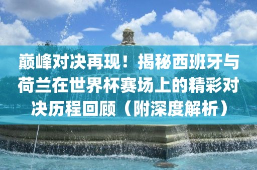 巅峰对决再现！揭秘西班牙与荷兰在世界杯赛场上的精彩对决历程回顾（附深度解析）眉山市正发家政服务有限公司