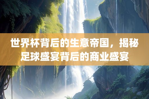 世界杯背后的生意帝国，揭秘足球盛宴背后的商业盛宴眉山市正发家政服务有限公司