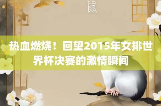 热血燃烧！回望2015年女排世界杯决赛的激情瞬间眉山市正发家政服务有限公司
