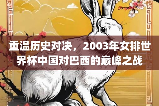 重温历史对决，2003年女排世界杯中国对巴西的巅峰之战