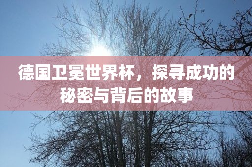 德国卫冕世界杯，探寻成功的秘密与背后的故事眉山市正发家政服务有限公司