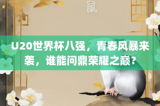 U20世界杯八强，青春风暴来袭，谁能问鼎荣耀之巅？