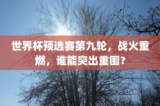 世界杯预选赛第九轮，战火重燃，谁能突出重围？