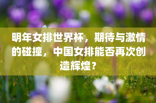 明年女排世界杯，期待与激情的碰撞，中国女排能否再次创造辉煌？眉山市正发家政服务有限公司
