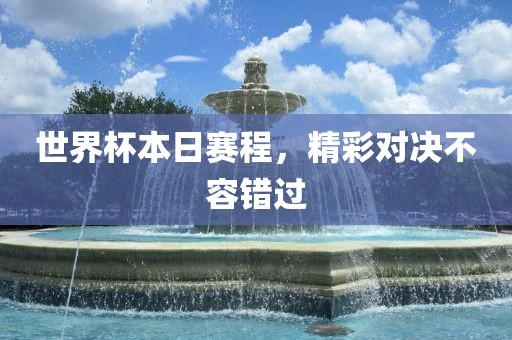 世界杯本日赛程，精彩对决不容眉山市正发家政服务有限公司错过