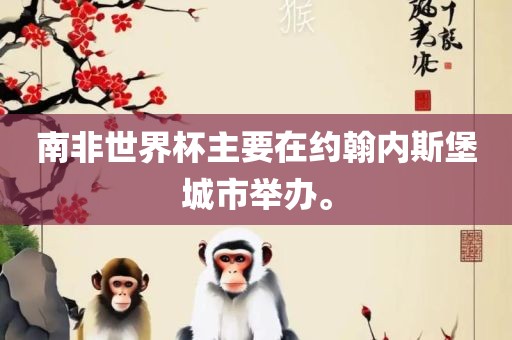 南非世界杯主要在约翰内斯堡城市举办。
